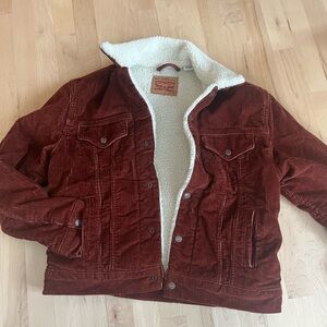 Rust Corduroy Sherpa Jacket